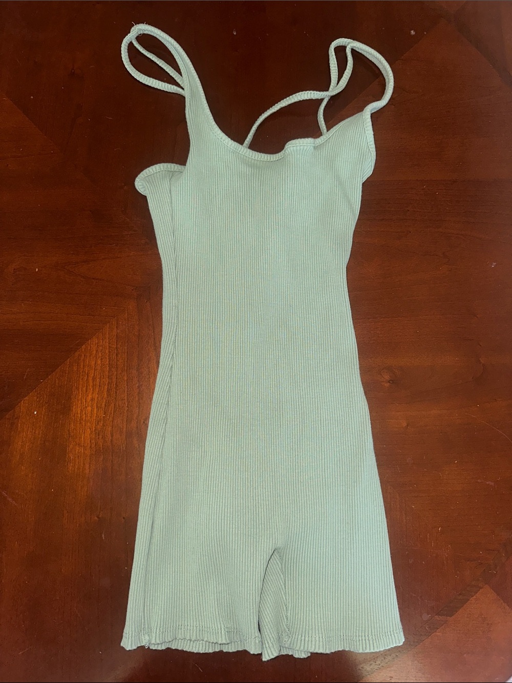 Ribbed Light Mint Sleeveless Jumpsuit Romper